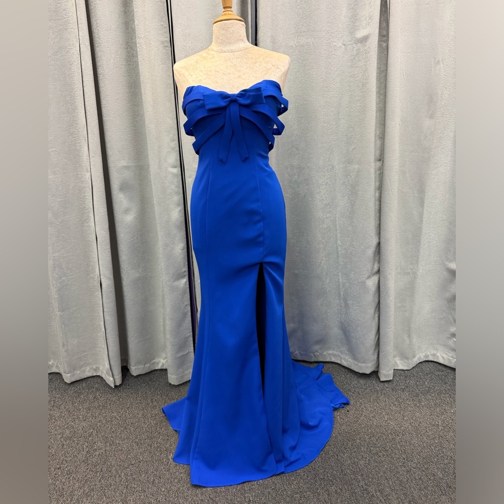 Colors royal blue strapless gown